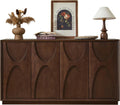 4 Door Accent Cabinet with Solid Wood Carved Doors