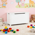 Kids Wooden Toy Box Storage with Safety Hinged Lid for Ages 2+