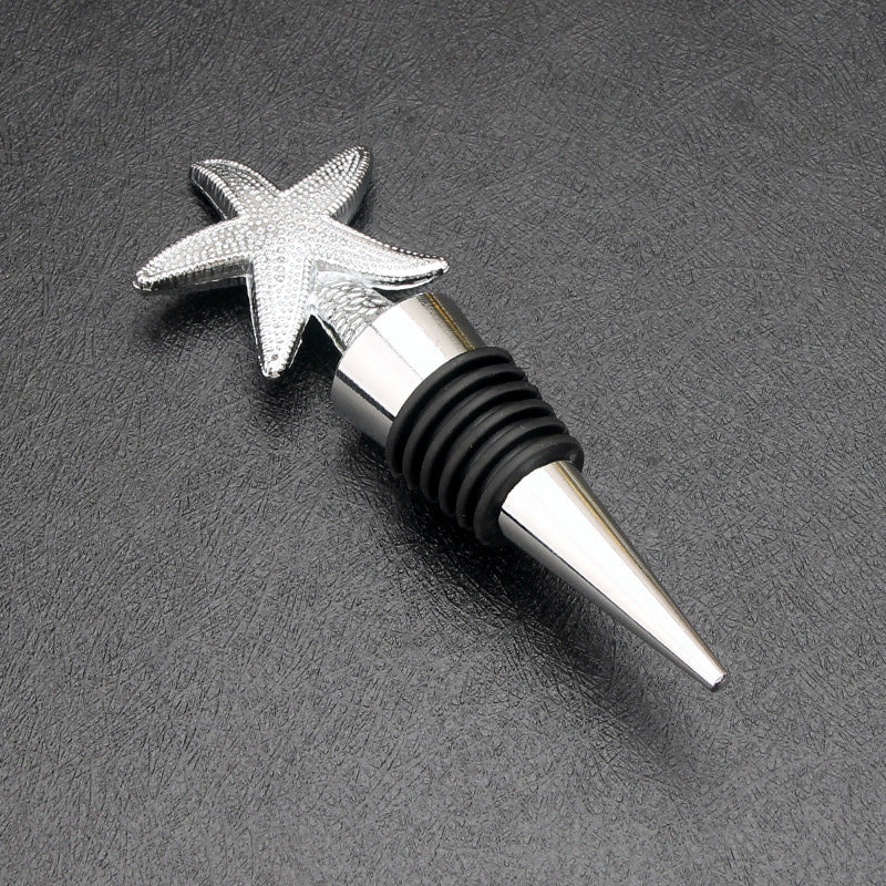 Starfish Heart-Shaped Snowflake Freshness-Sealing Alloy Bottle Stopper