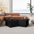 Irregular Pentagon Nesting Coffee Table Set - Black, Set of 2