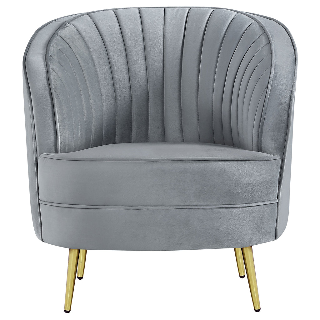 Grey Velvet Accent Chair