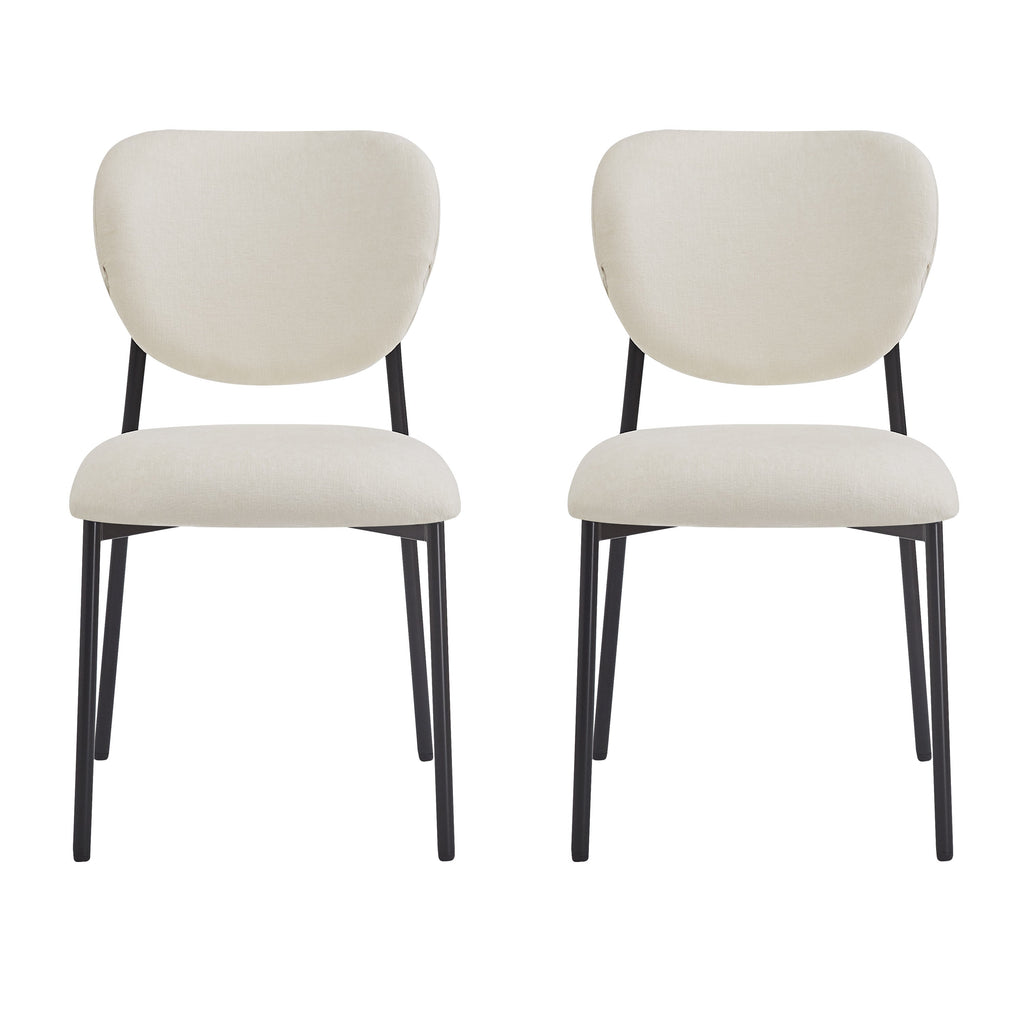 Upholstered Dining Chairs With Metal Legs (Set of 2)