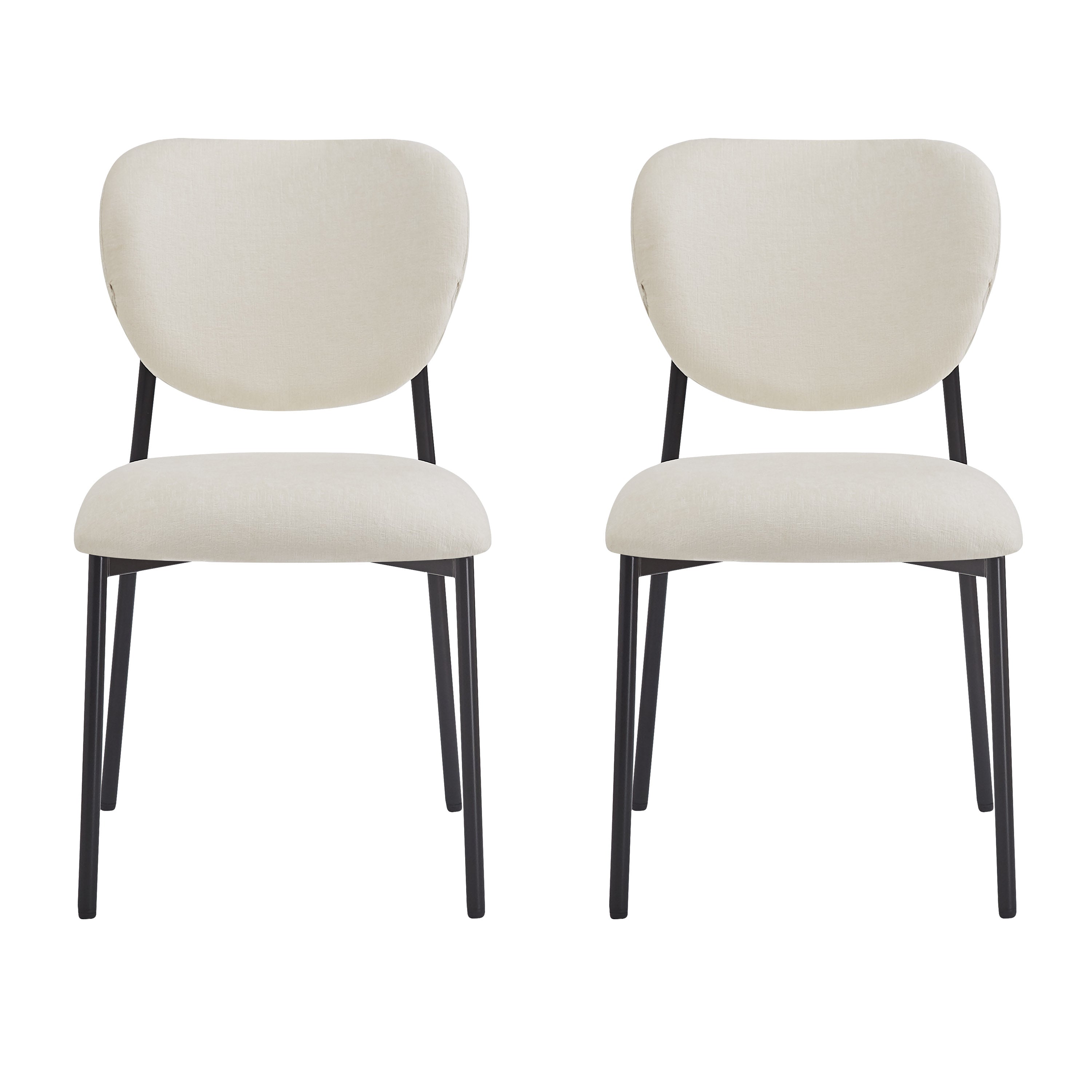 Upholstered Dining Chairs With Metal Legs (Set of 2)