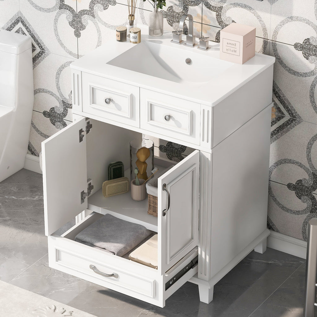 24" Bathroom Vanity with Ceramic Sink