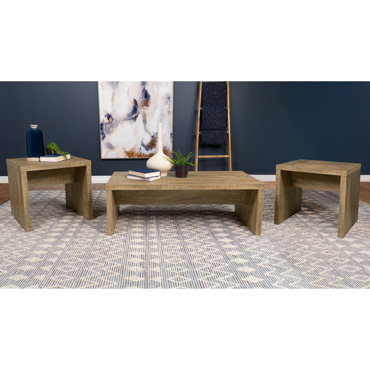 Brianna Mango 3-Piece Rectangular Coffee and End Table Set