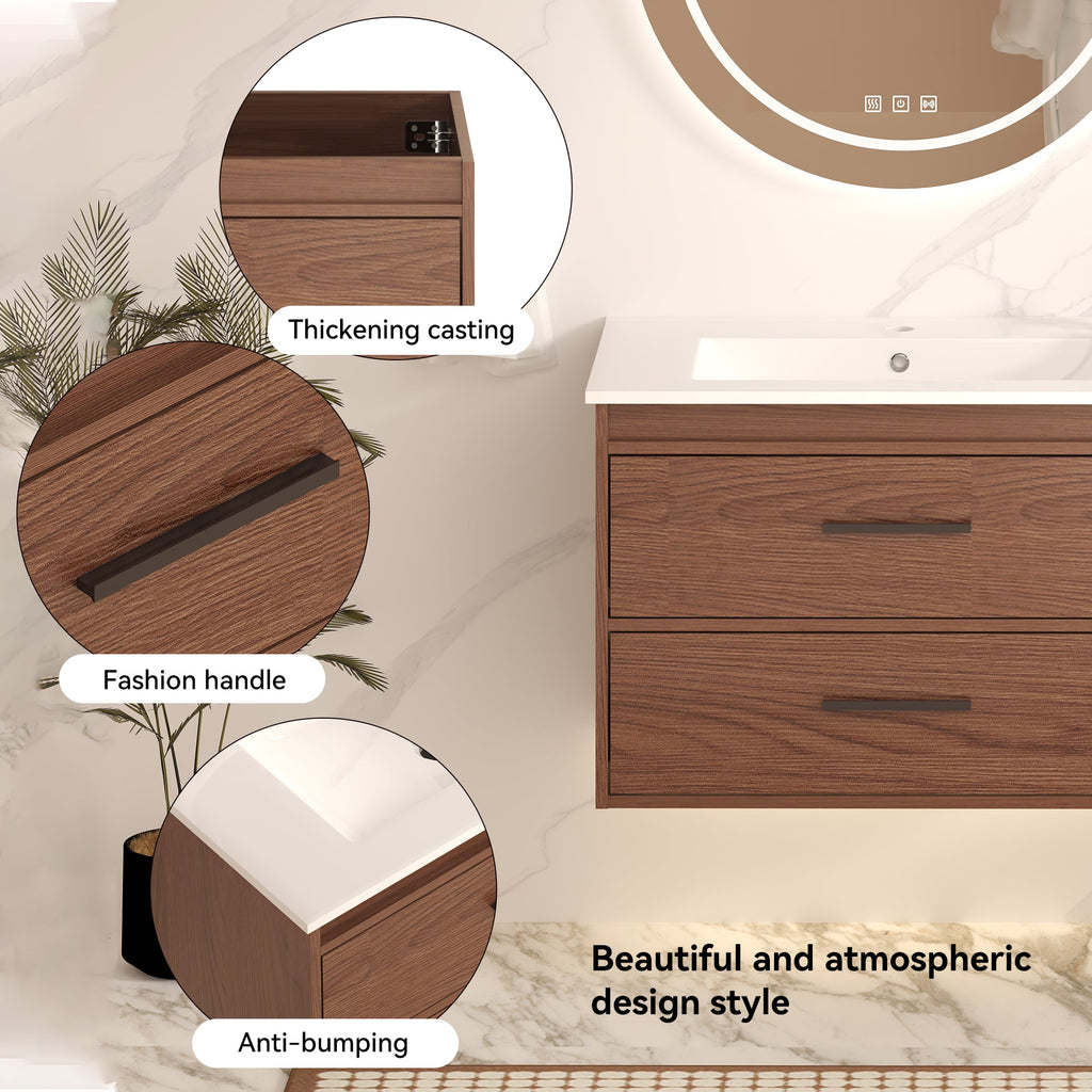 30" Reddish Brown Bathroom Vanity