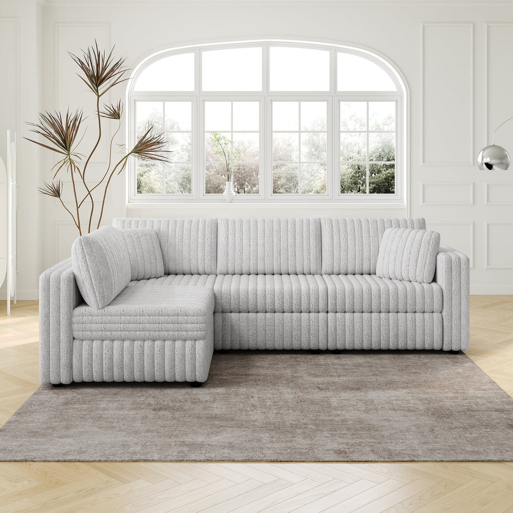 106.3" Soft L-Shaped 4-Person Sofa