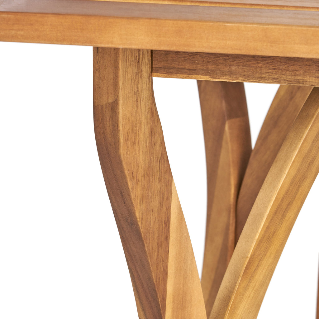 Outdoor 7 Piece Patio Rustic Acacia Wood Dining Set