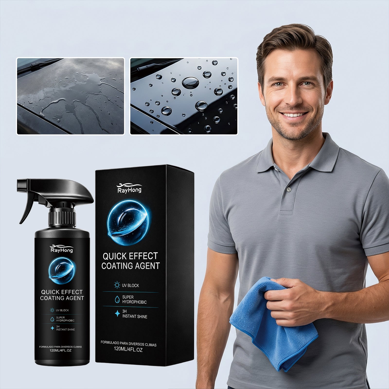 Car Ceramic Spray Enhances The Gloss Of The Cars Paint Surface And Provides UV Protection