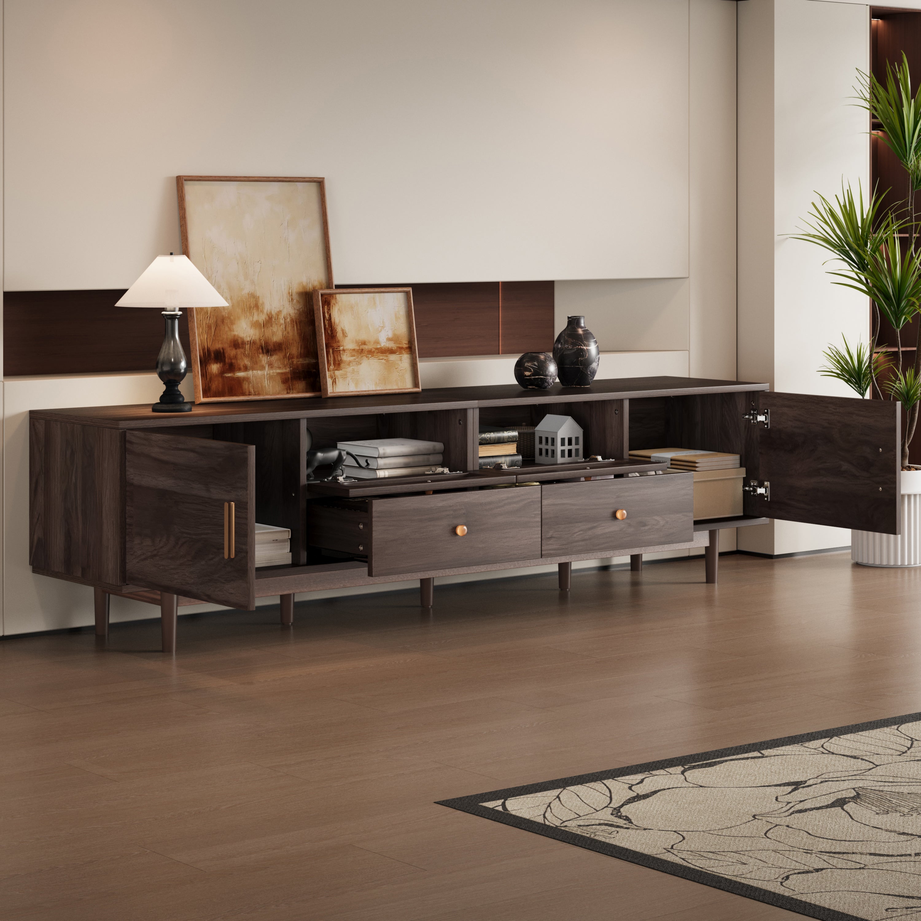 76" TV Stand with Drawers for Modern Living