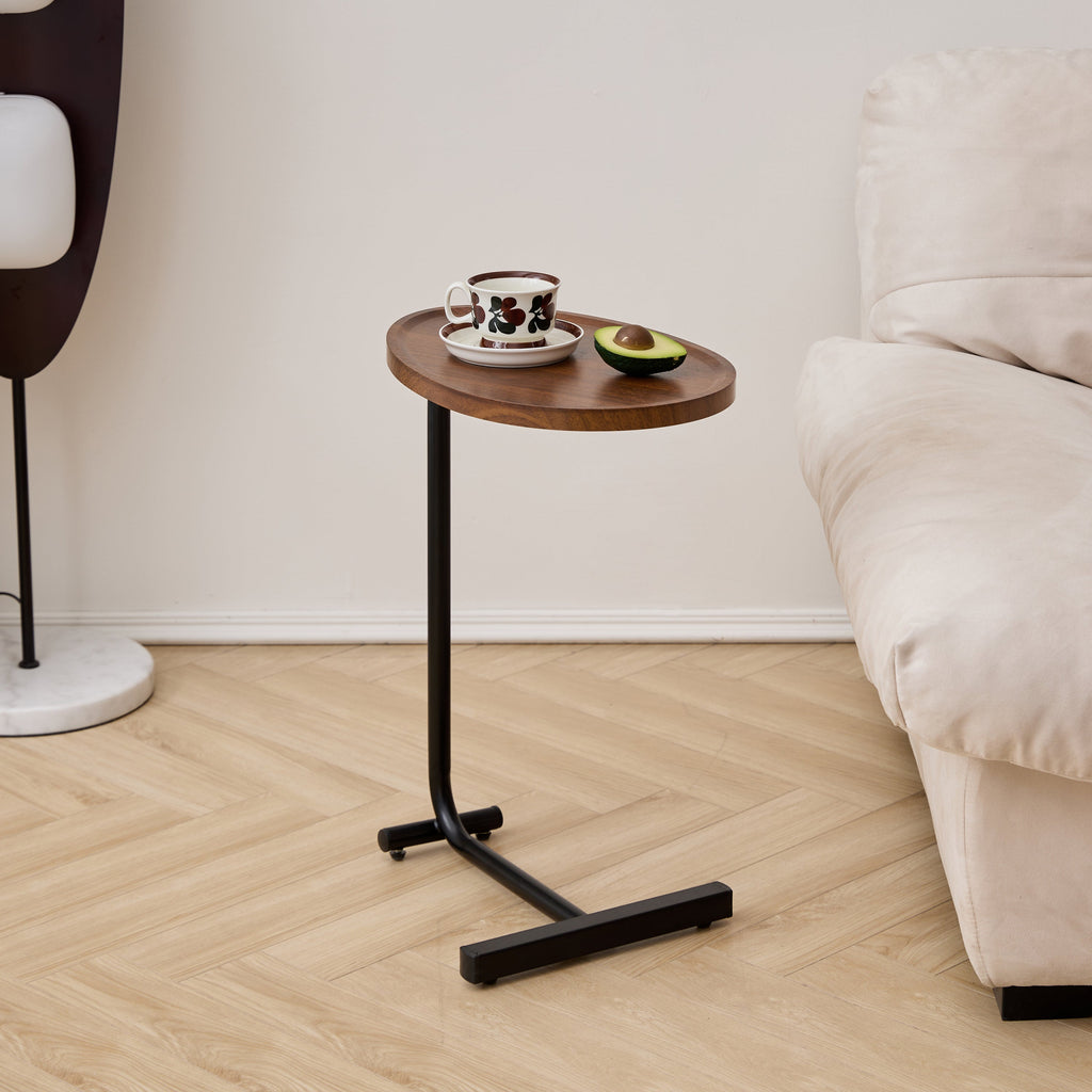 Brown C-shaped Side Table