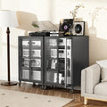 35.8" High Media Storage Cabinet with Wheels