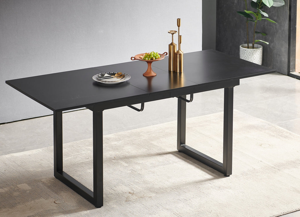 Square Extendable Dining Table with Metal Legs