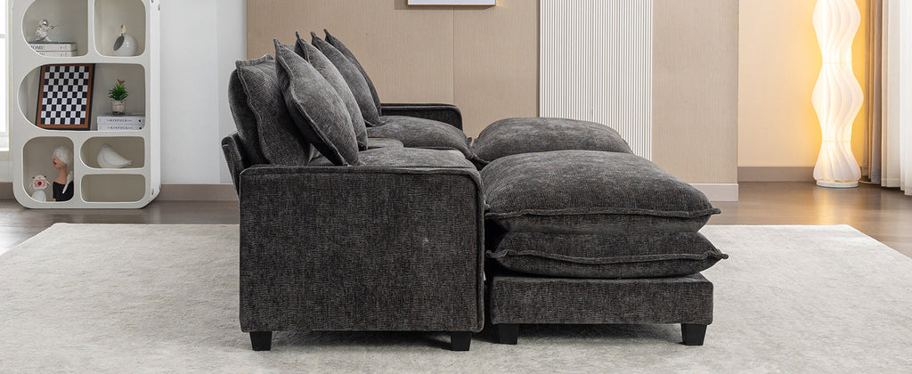 111" Sectional Sofa Chenille Upholstered Sofa