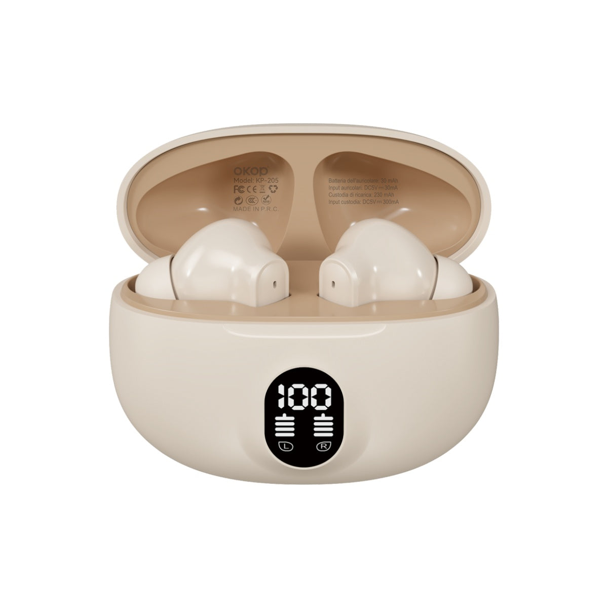 KP-205 In-Stock Digital Display Bluetooth Earbuds High Quality Audio In-Ear Design Low-Latency Gaming Ultra Long Battery Life Factory Direct