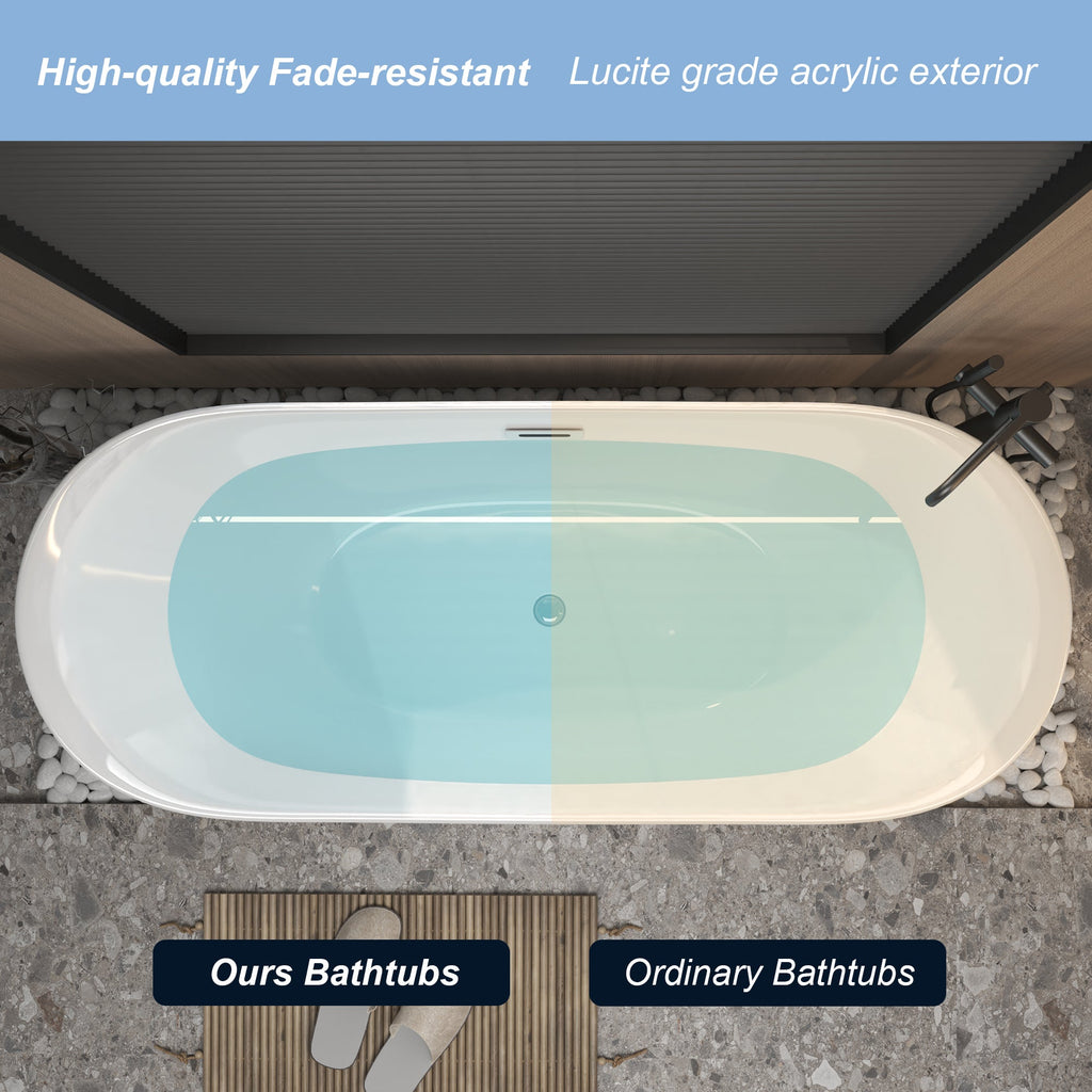 59" Acrylic Freestanding Tub - Gloss Finish