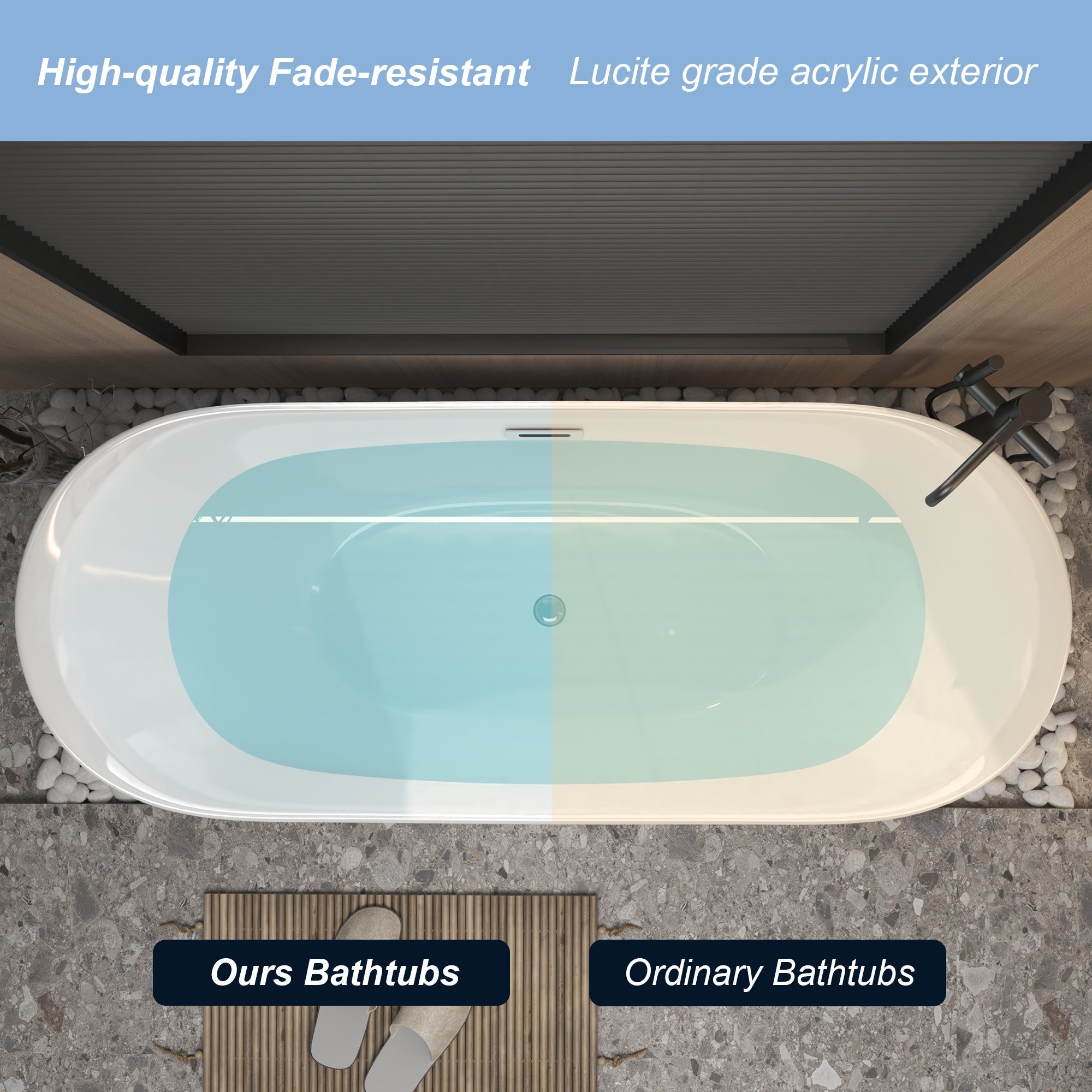 59" Acrylic Freestanding Tub - Gloss Finish