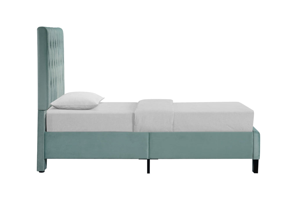 Blue Twin Upholstered Bed