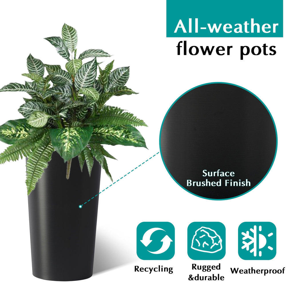 2 Pack Tall 21.7 in Planters for Outdoor Plants