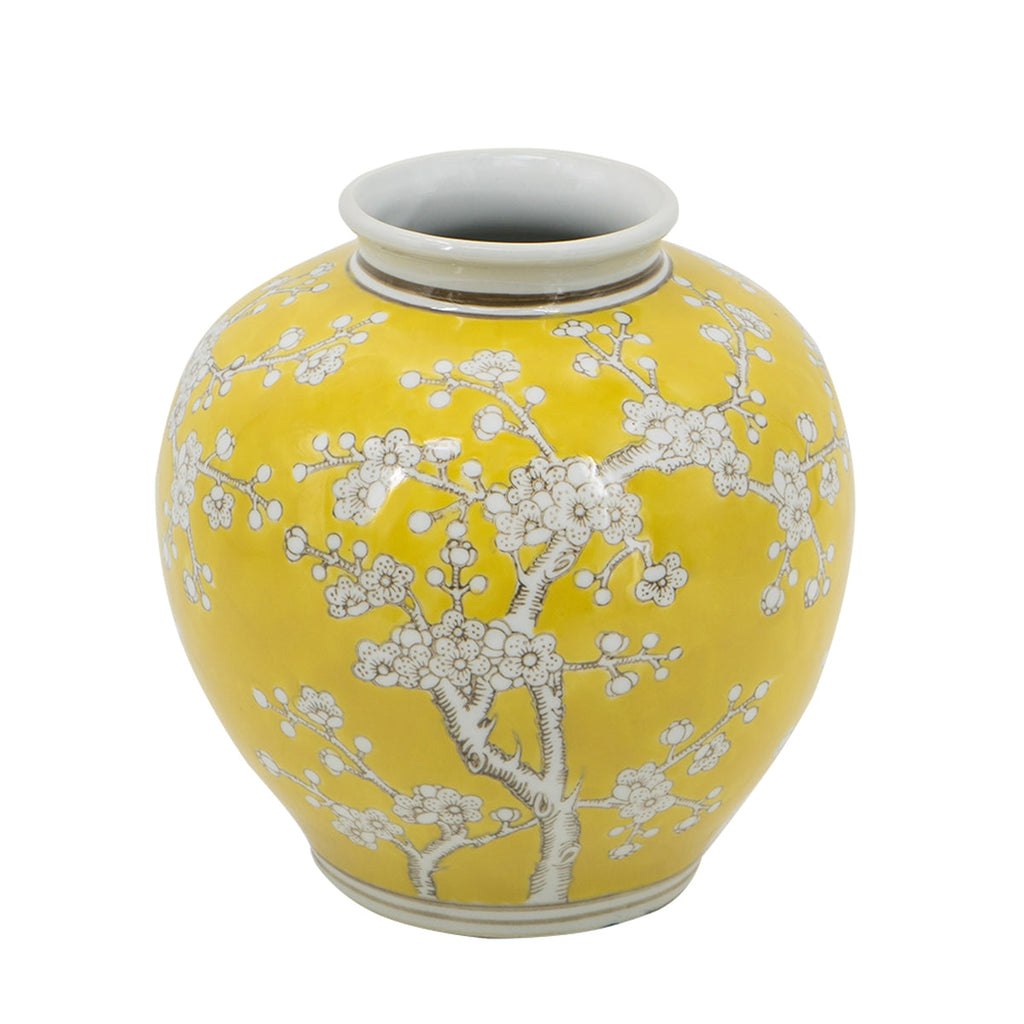 Decorative Yellow and White Accent Vase