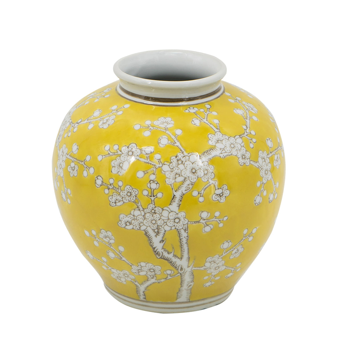 Decorative Yellow and White Accent Vase