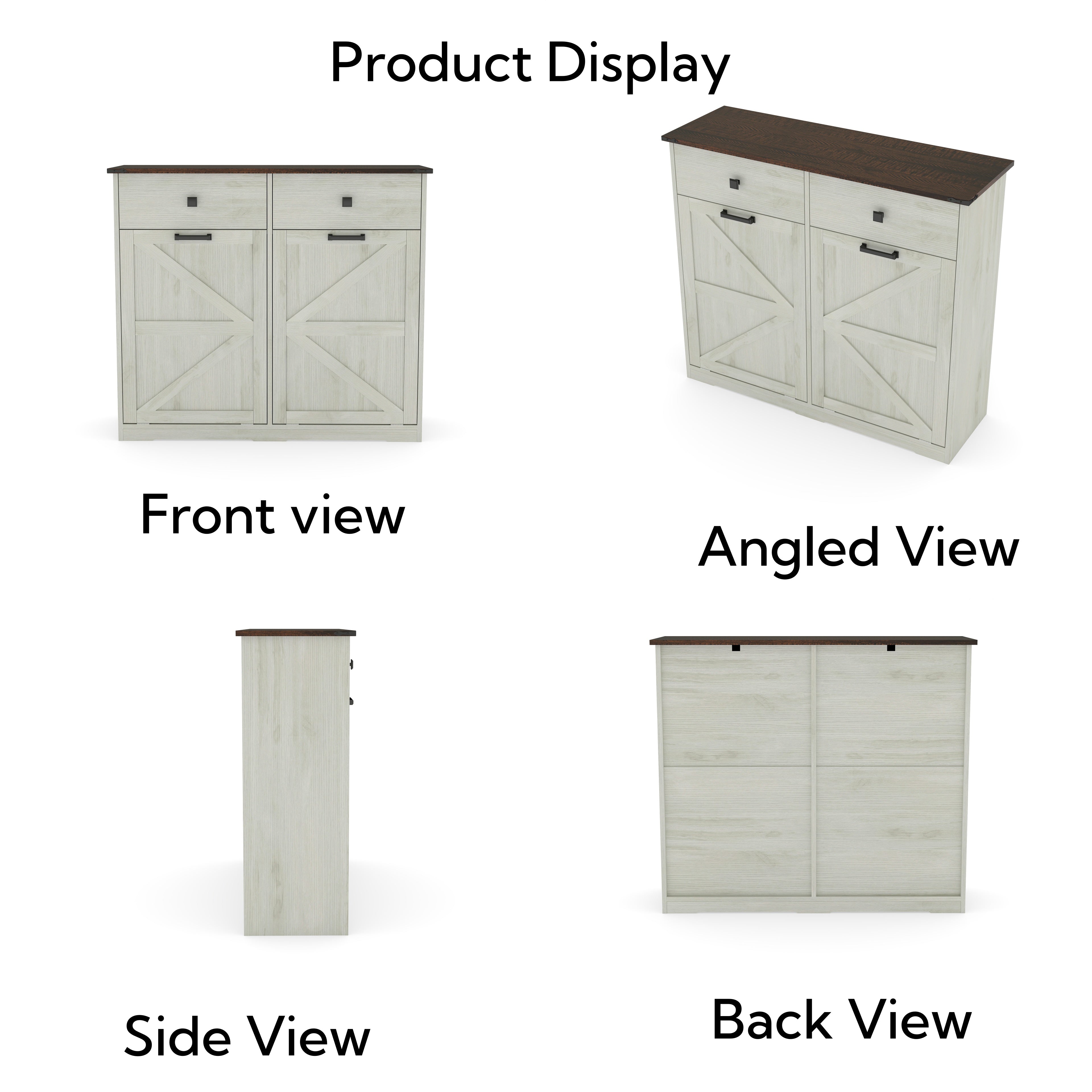 Farmhouse Double Tilt Out Trash Cabinet for 20 Gallon Trash Cans