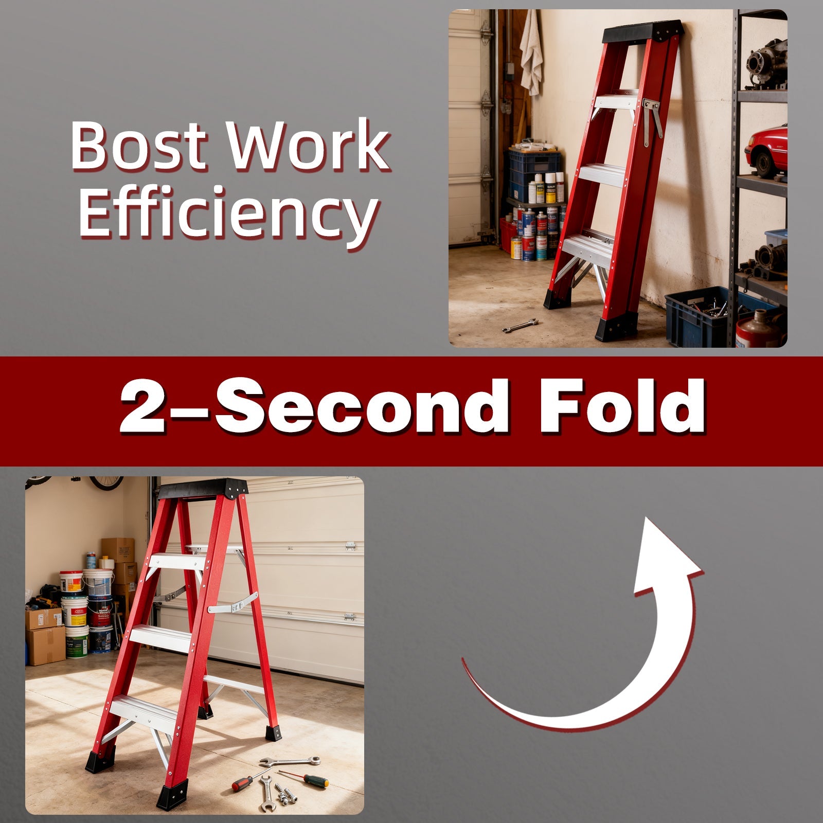 Fiberglass Single-Sided Stepladder
