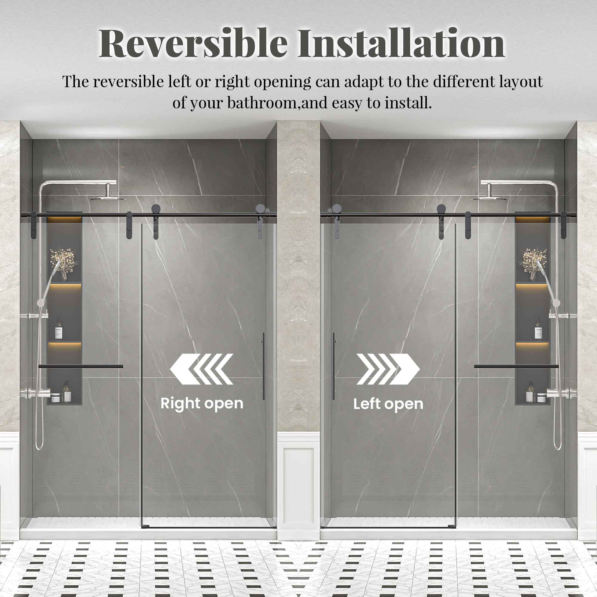 Frameless Single Sliding Shower Doors
