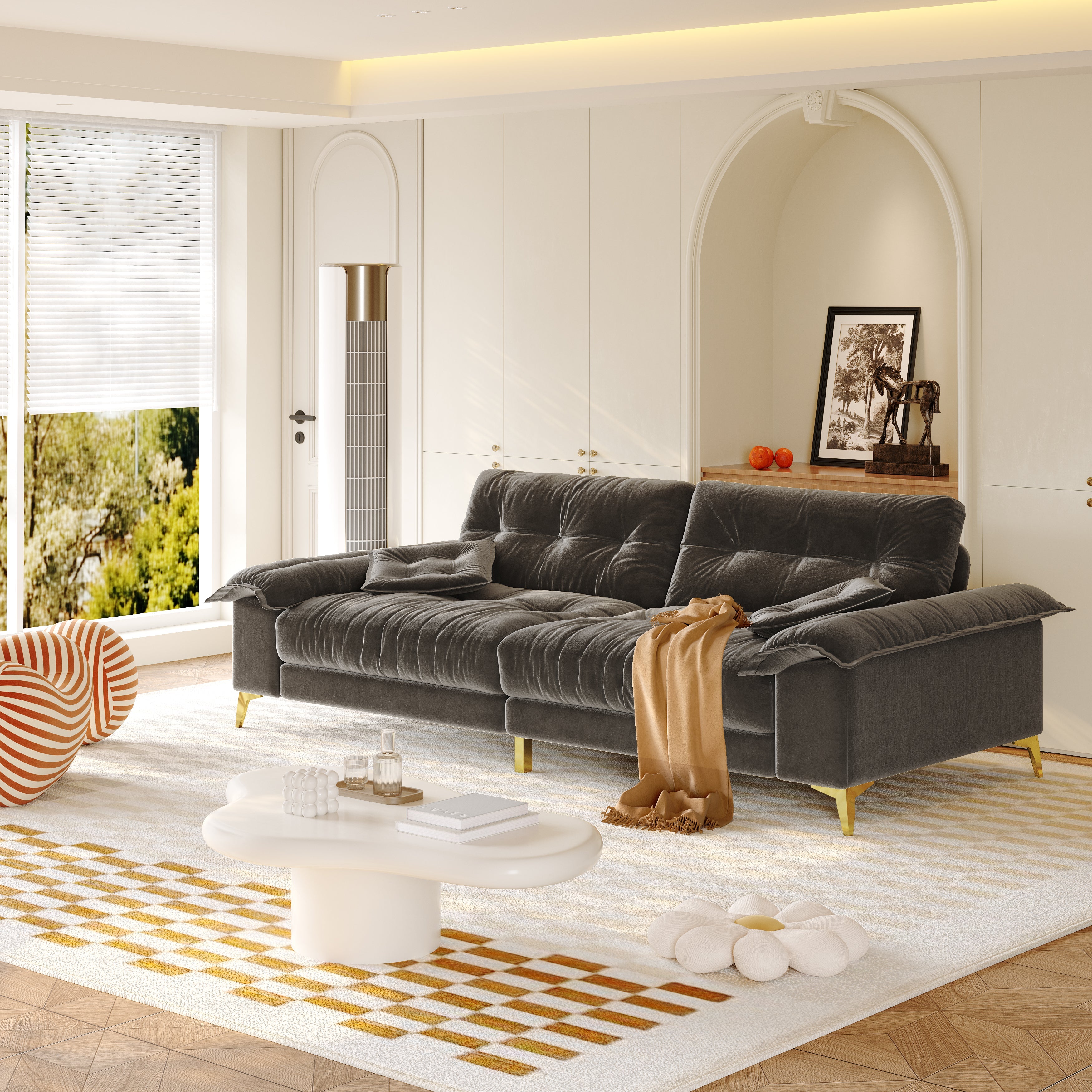 104.7" Modern 4-Seater Cloud Sofa