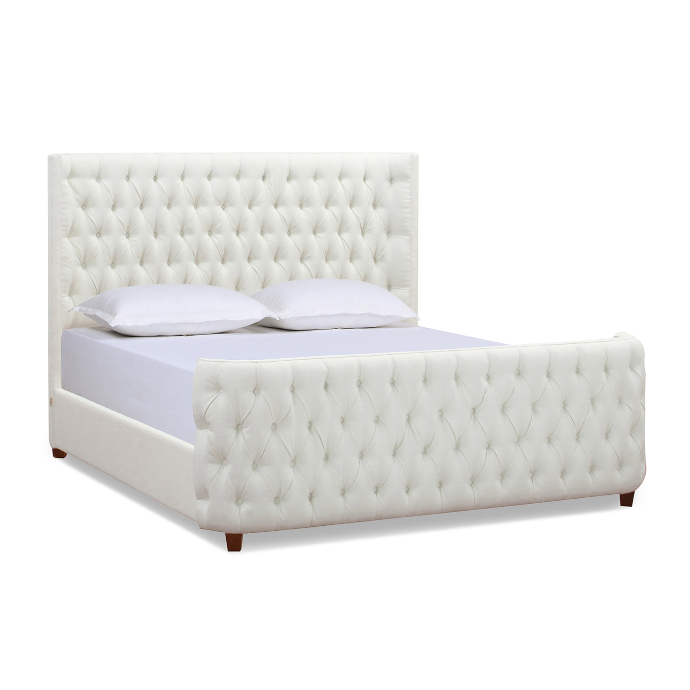 Brooklyn King Tufted Panel Bed Headboard and Footboard Set, Antique