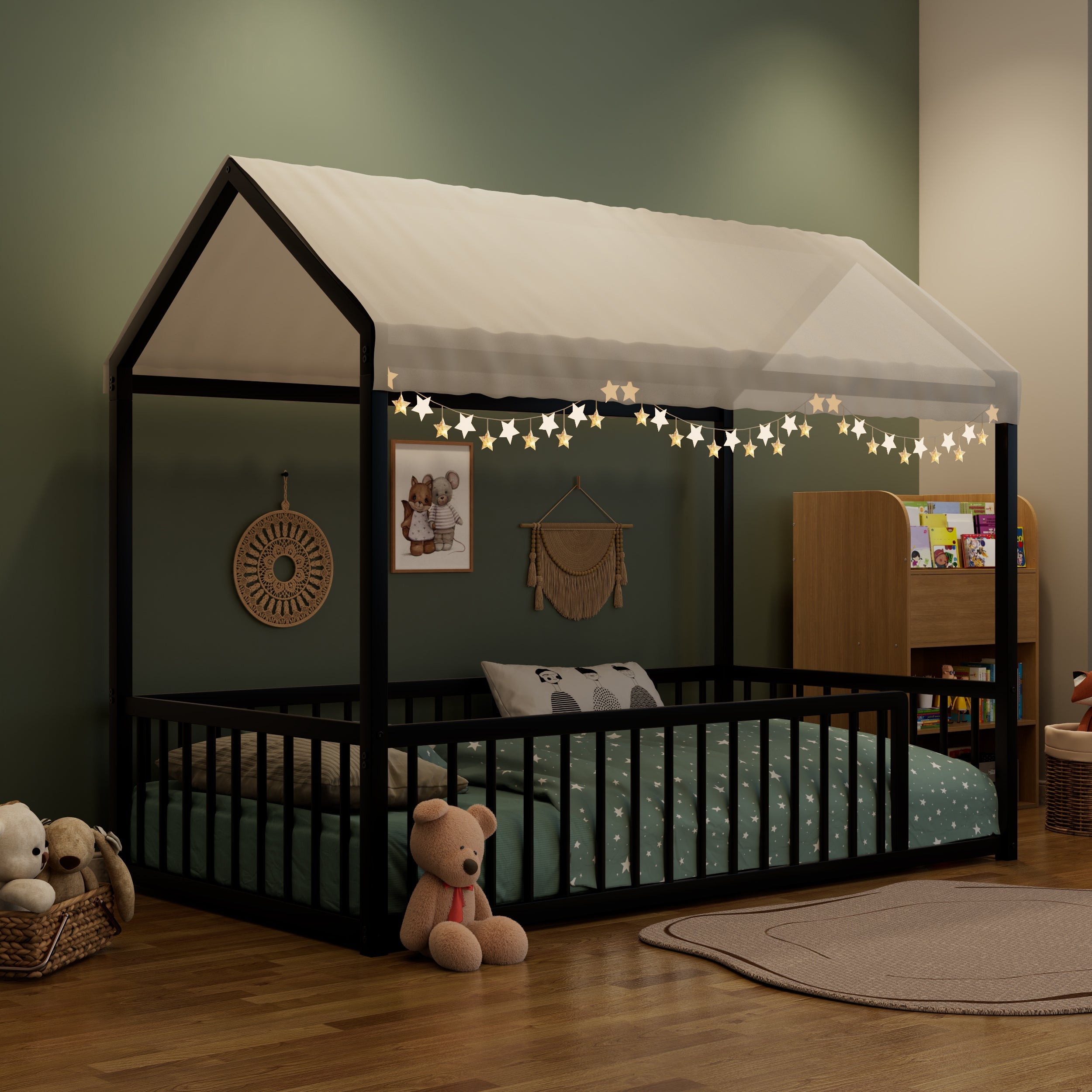 Twin Size Montessori Style Metal Floor Bed Frame