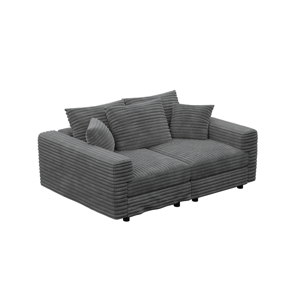 82.7" Plush Corduroy 3-Seat Sofa