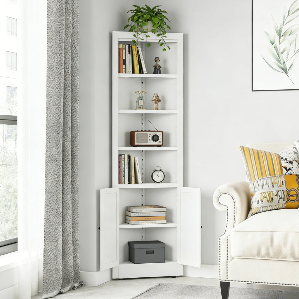71" Tall Corner Storage Cabinet