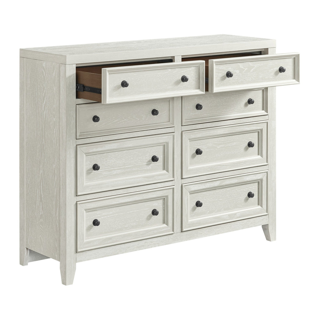 Gypsum Whitewash 8-Drawer Dresser
