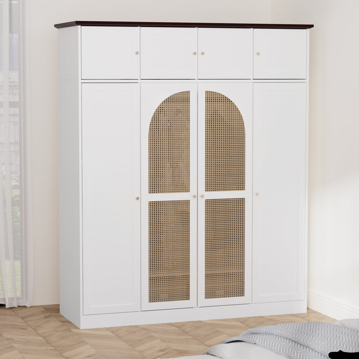 70.87" Tall 8-Door Large Capacity Armoire Wardrobe Closet