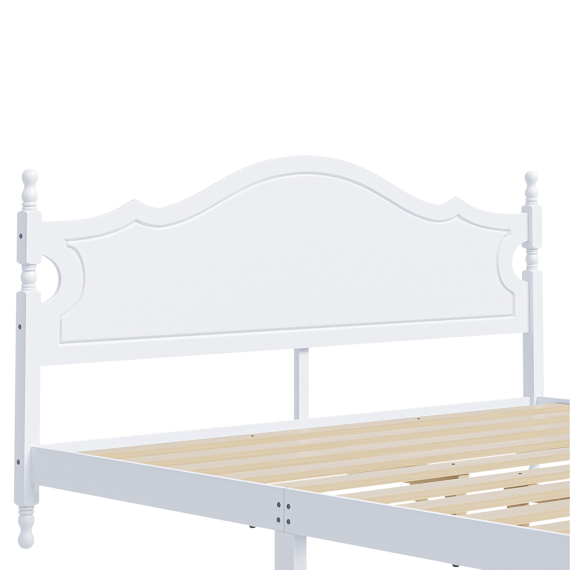 Retro Style King Bed Frame with Headboard