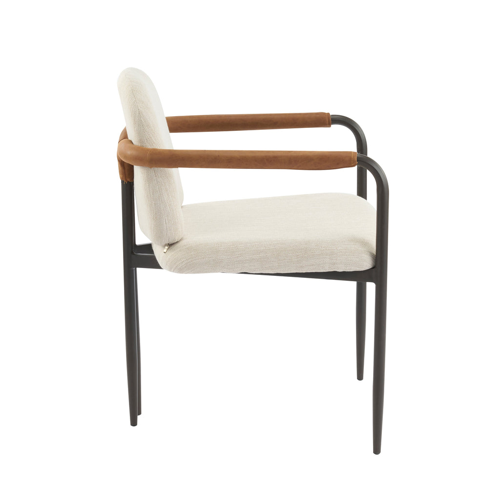 Dining Chair Set of 2 - Espresso and Beige