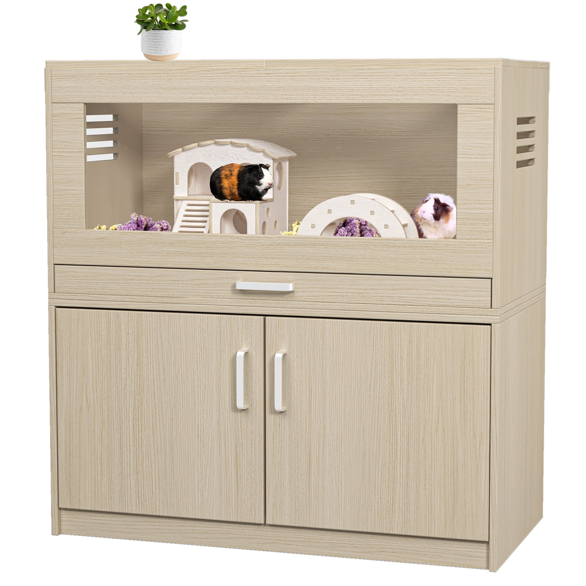 Hamster Cage with Independent Storage Cabinet