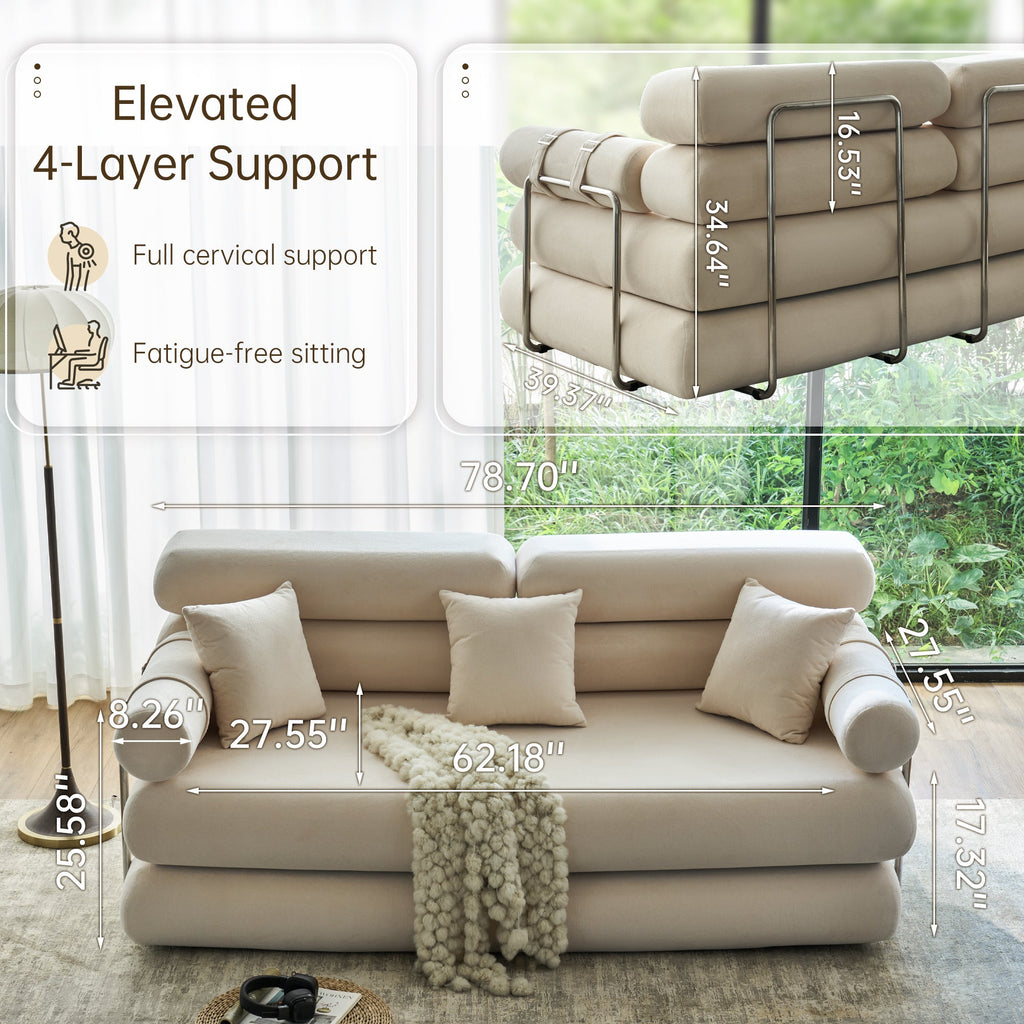 Convertible L-Shaped Sectional Sofa Bed