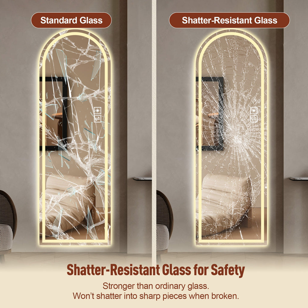 65" x 21" Arched Full Length Lighted Mirror