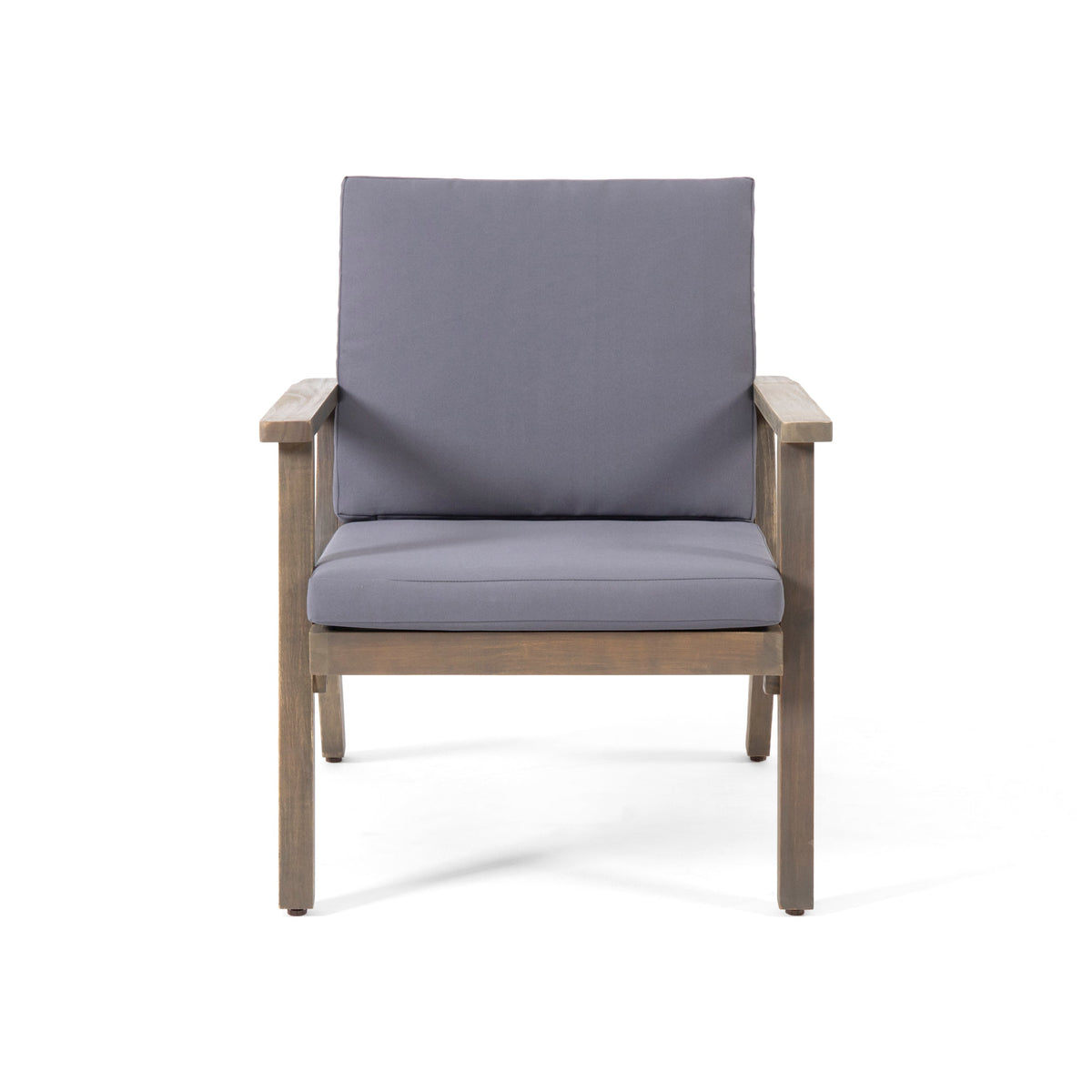 Outdoor Acacia Wood Club Chairs with Cushions (Set of 2)