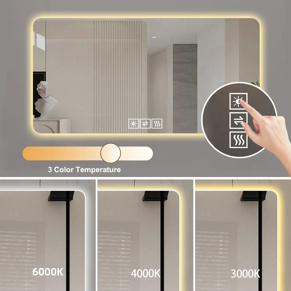Corrosion-Resistant LED Bathroom Mirror