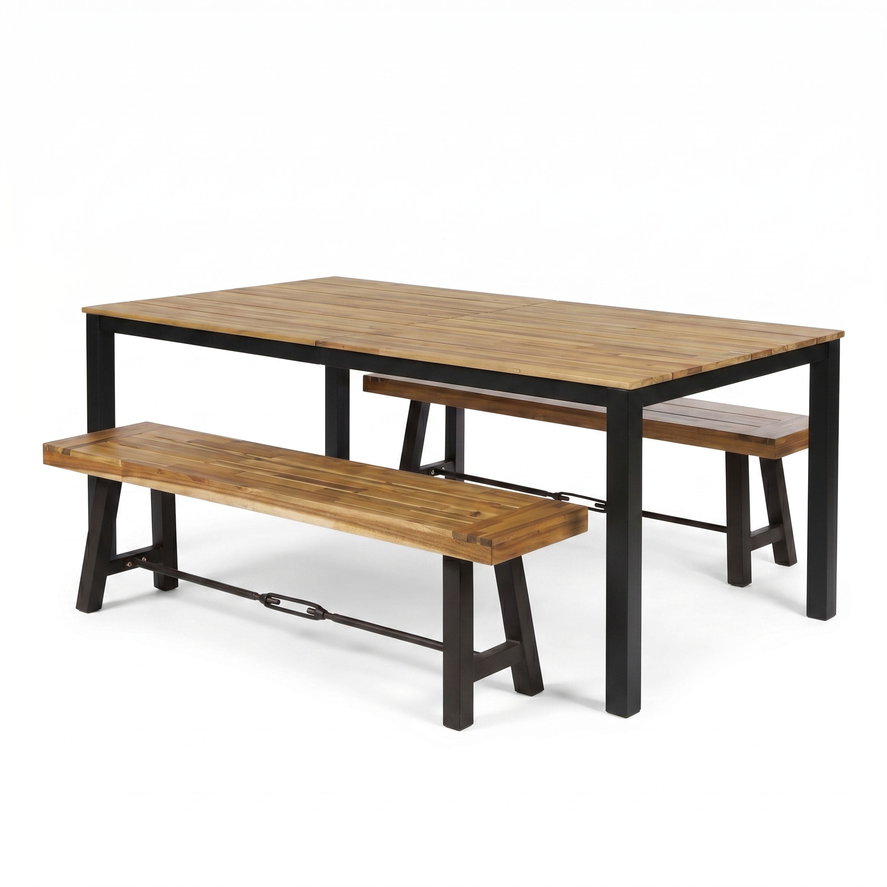 3-Piece Outdoor Acacia Wood Dining Set