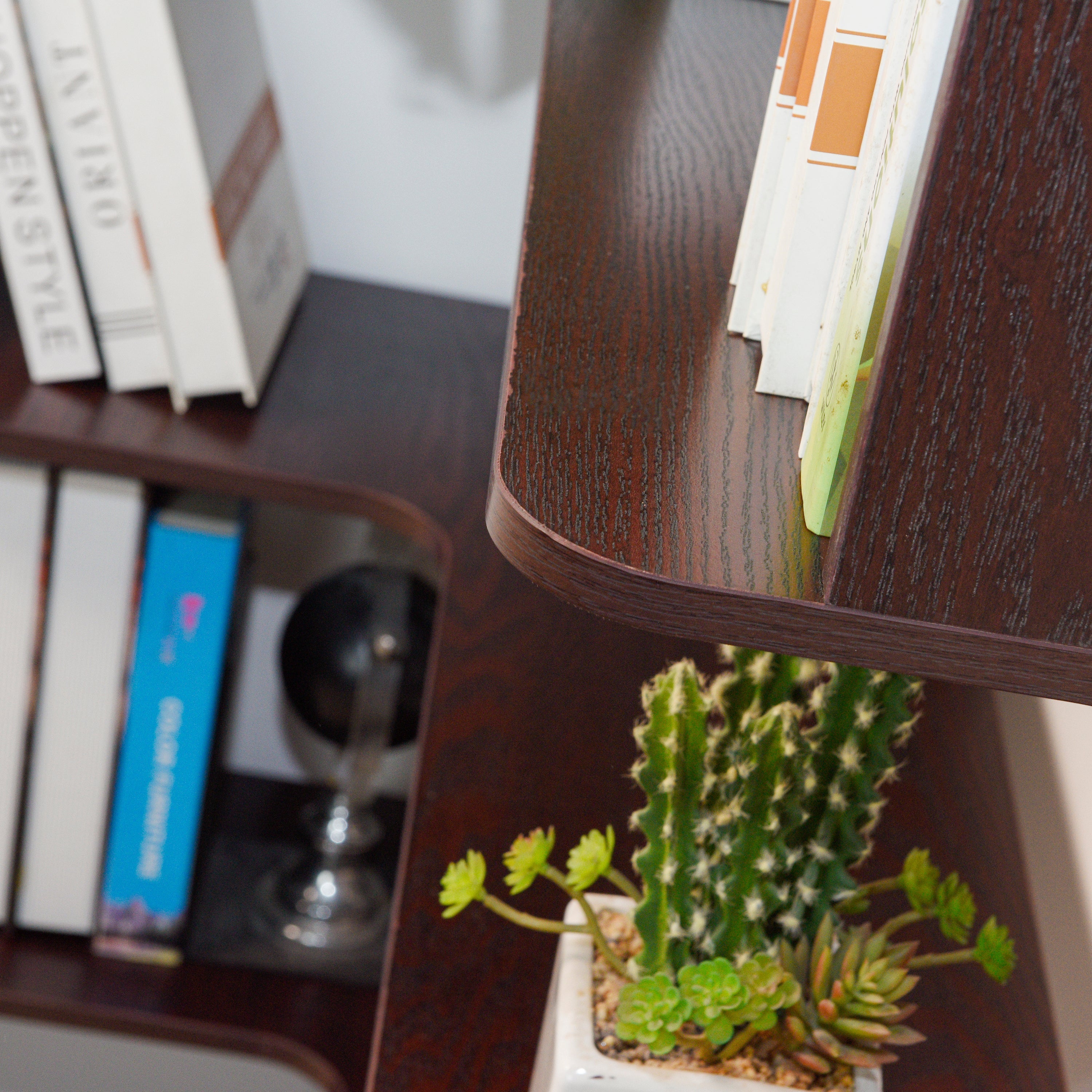 Extended Size Freestanding L-Shaped Corner Bookshelf