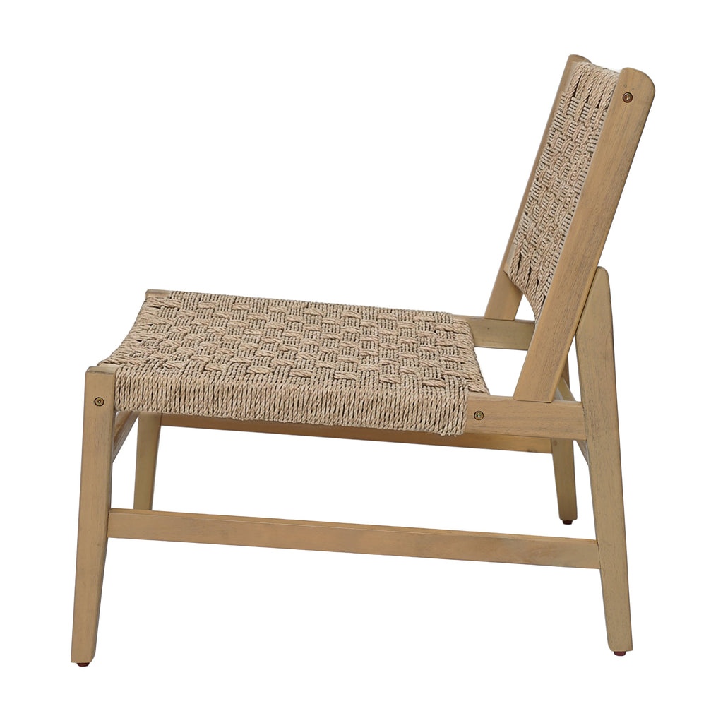 Noreen Club Chair Acacia Wood and Wicker Woven