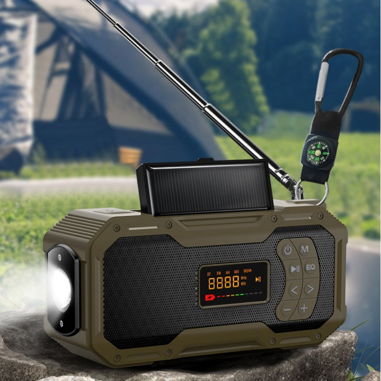 Multifunctional Solar-Powered Hand-Crank Charging Bluetooth Speaker Radio