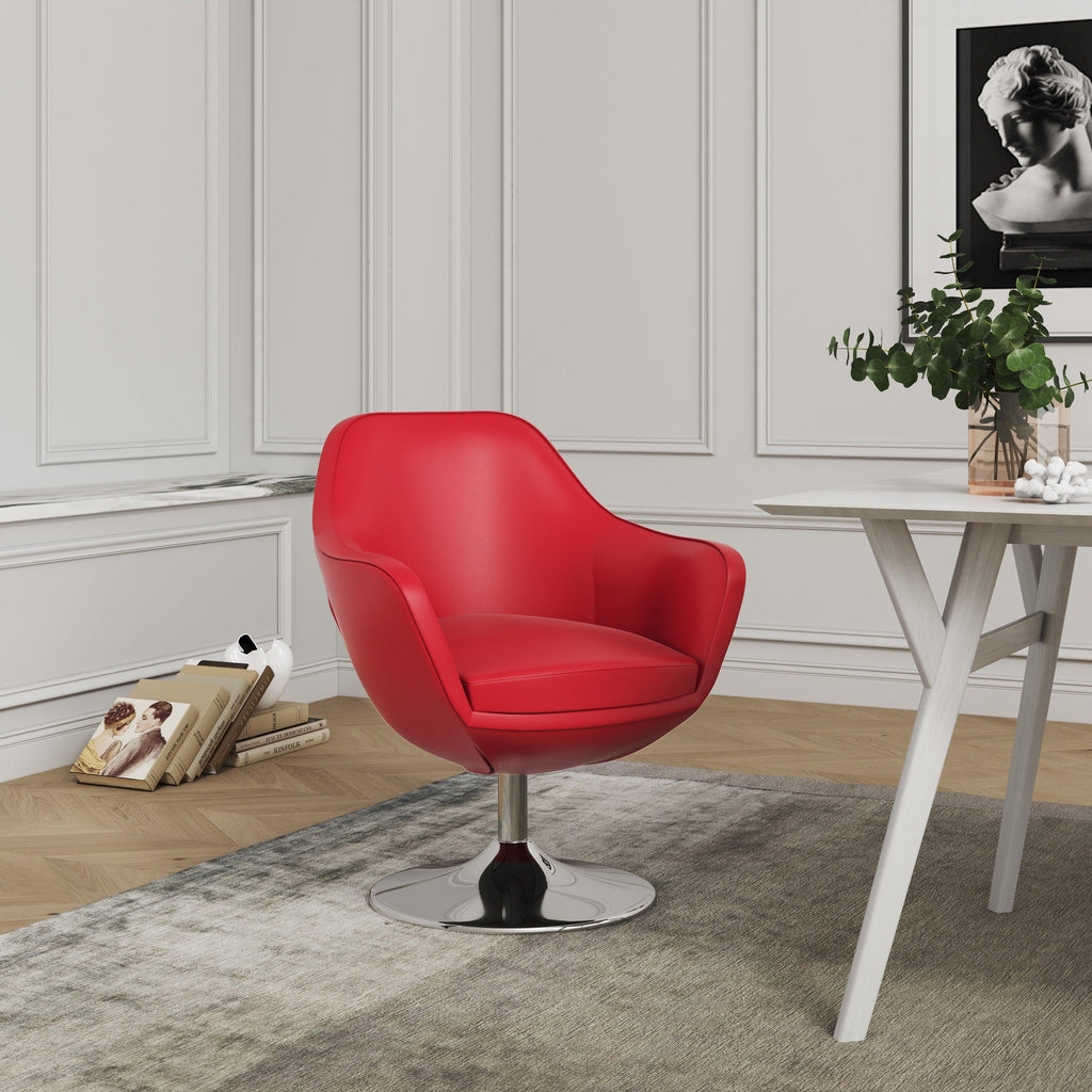 Caisson Upholstered Swivel Lounge Chair