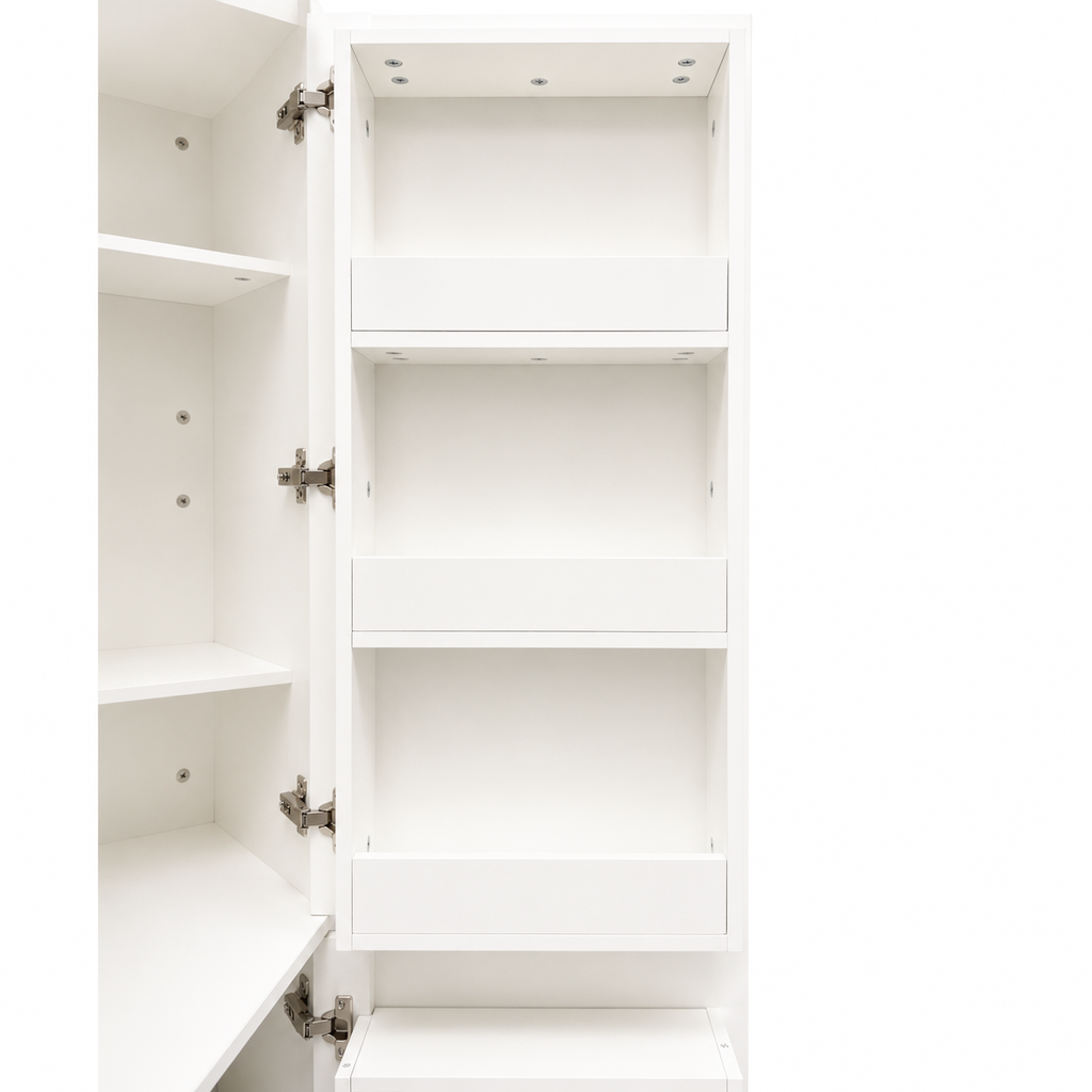 White Corner Kitchen Pantry Cabinet