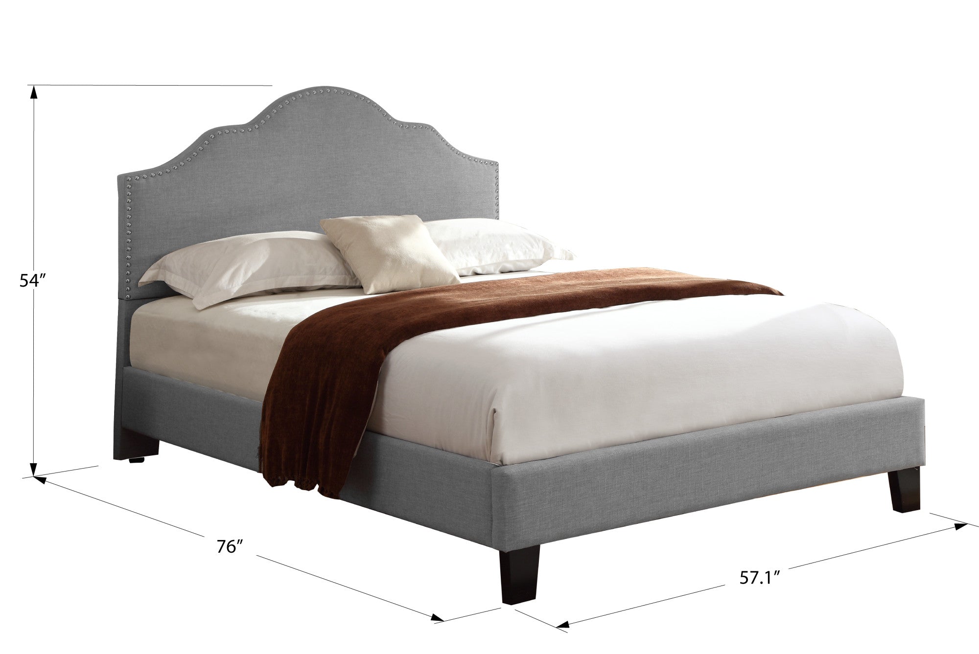 Gray Full Upholstered Bed