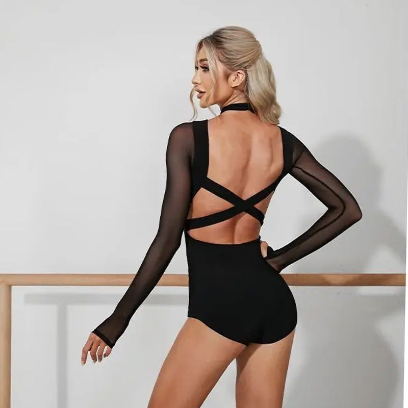 Mesh-spliced Jumpsuit For Women